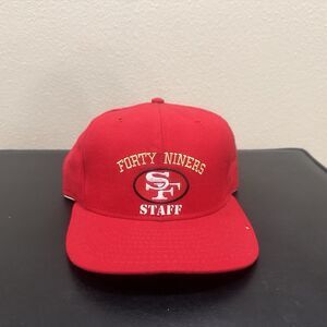Vintage San Francisco 49ers STAFF Hat ADJ Snapback NFL Authentic Pro Line Large